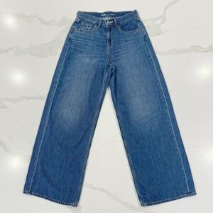 Old Navy Wide Leg High Rise Drapey Denim Jeans Sz 0